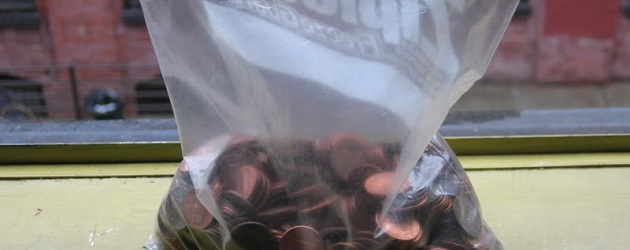 bag of pennies