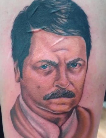Ron Swanson Tattoo Be a man First post in over half a year Review No